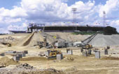Crushing on-site for the construction of the New England Patriots Gillette/CMGI stadium.